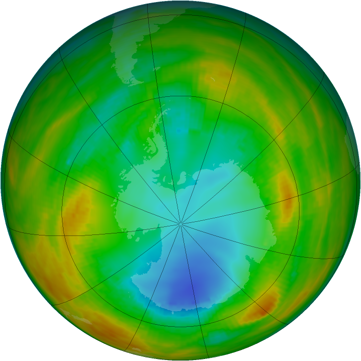 Antarctic ozone map for 11 August 1979